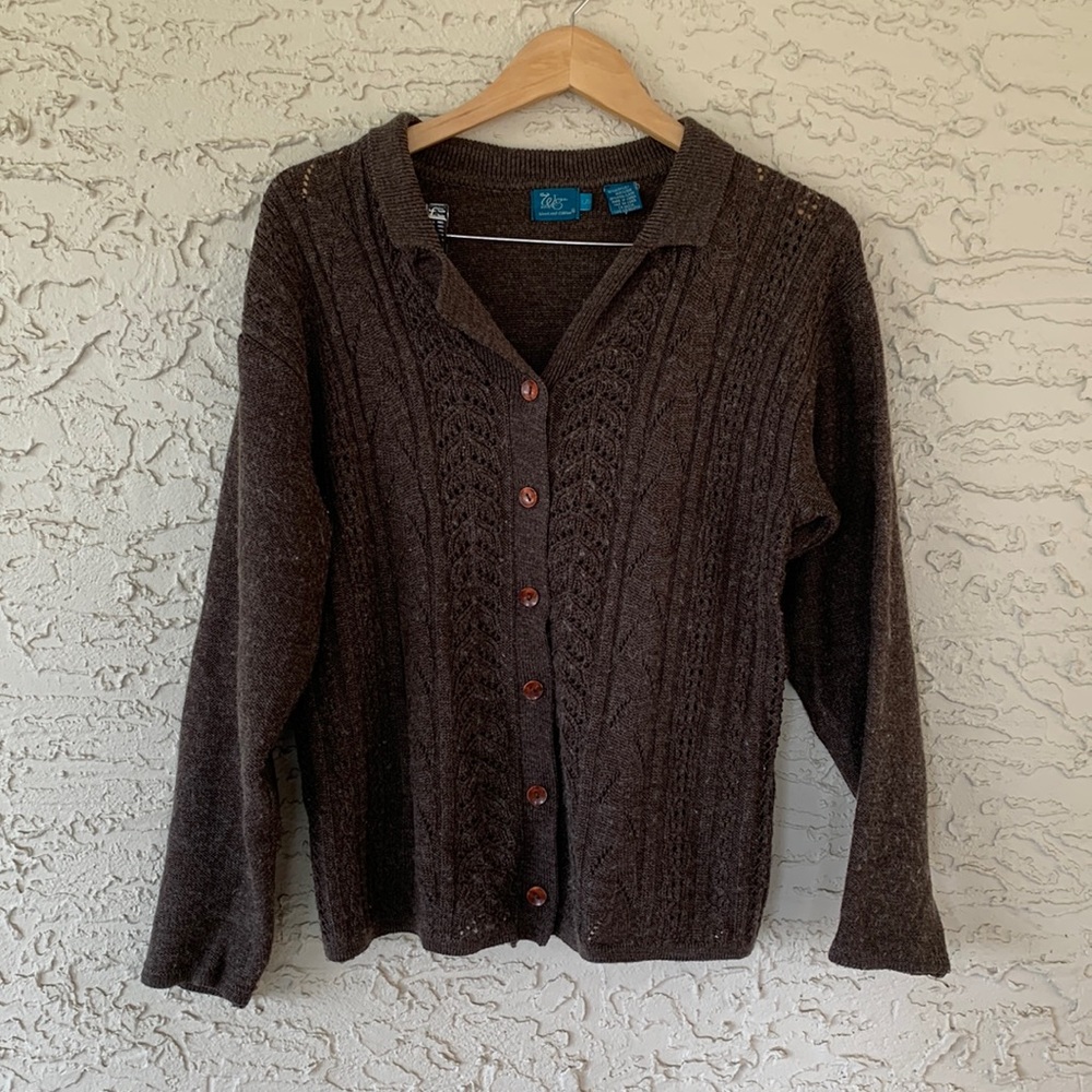Vintage Brown Knit Blazer